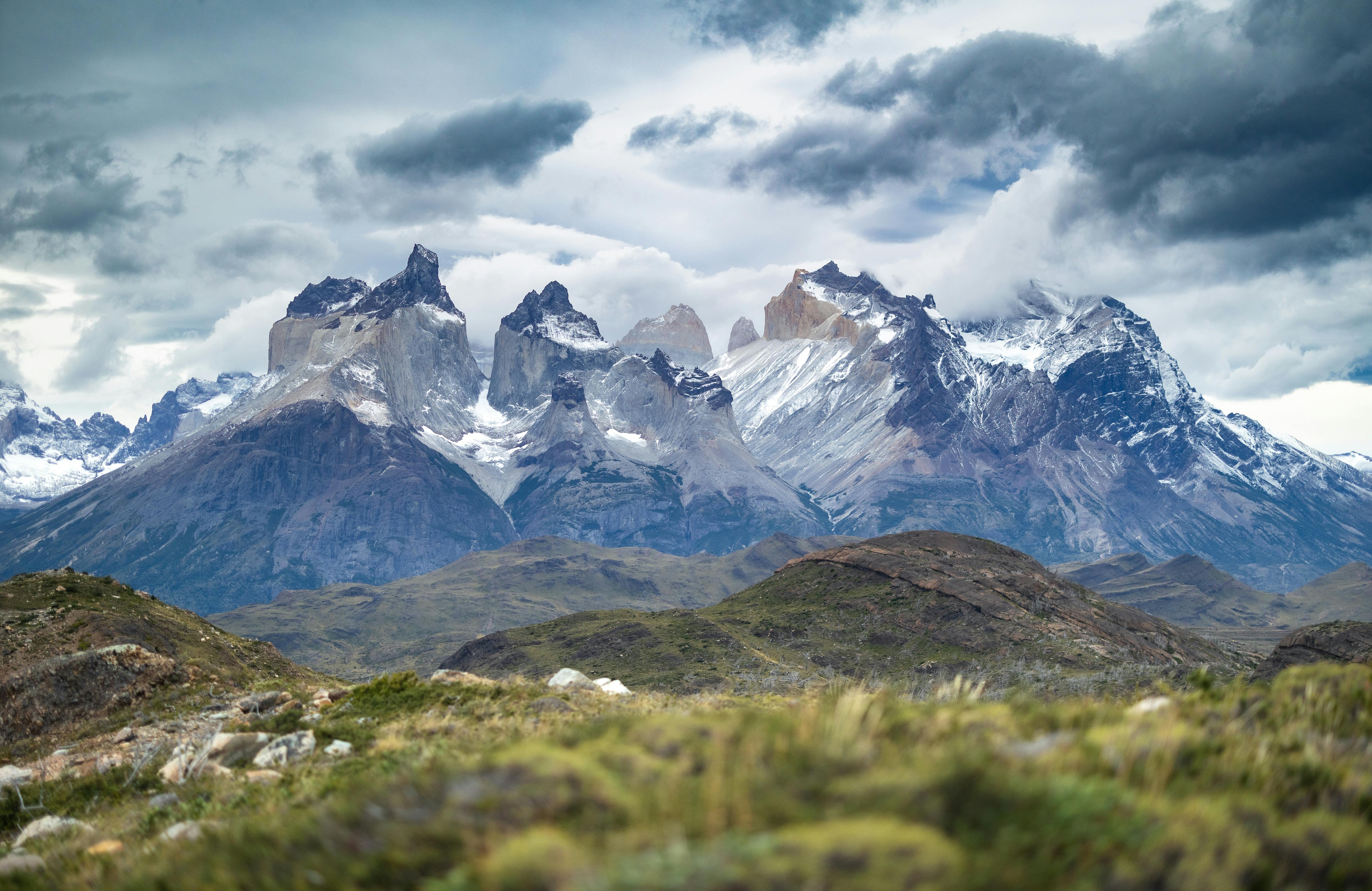 High-altitude trekking in the Andes mountains